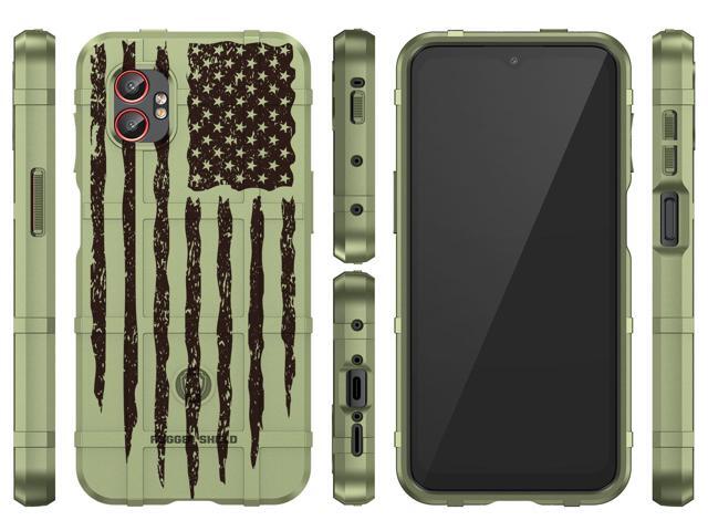 Rugged Shield Case for Samsung Galaxy XCover 7 Pro Phone - Army Green USA Flag