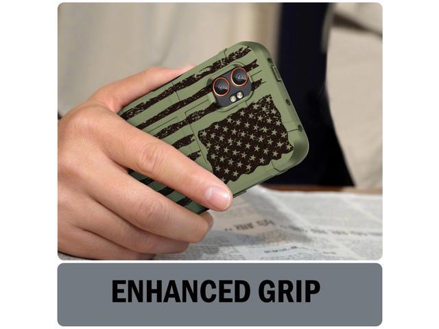Rugged Shield Case for Samsung Galaxy XCover 7 Pro Phone - Army Green USA Flag