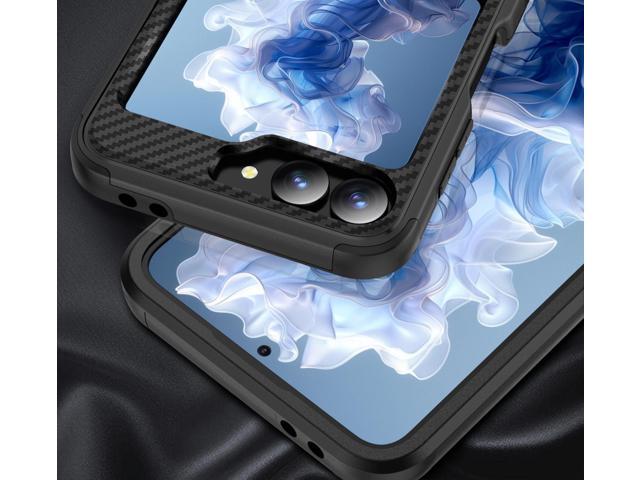 Hybrid Case for Galaxy Z Flip 7 FE & Z Flip 6 w/ Hinge Protection - Carbon Fiber