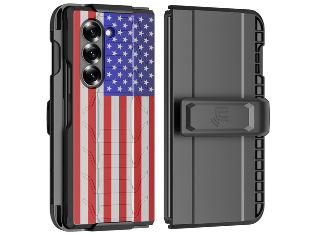 Case and Belt Clip with S Pen Holder for Samsung Galaxy Z Fold 6 - USA Flag