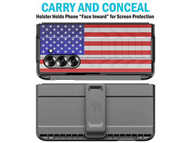 Case and Belt Clip with S Pen Holder for Samsung Galaxy Z Fold 6 - USA Flag