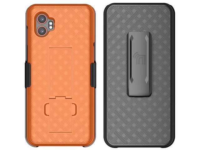 Slim Hard Case Stand Belt Clip Holster for Galaxy XCover 7 Pro Phone - Orange
