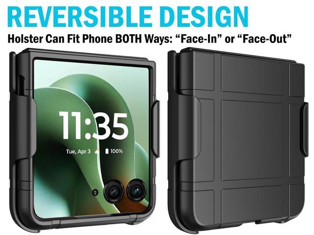 Hard Case and Belt Clip Holster for Motorola RAZR ULTRA 2025 - Matte Black