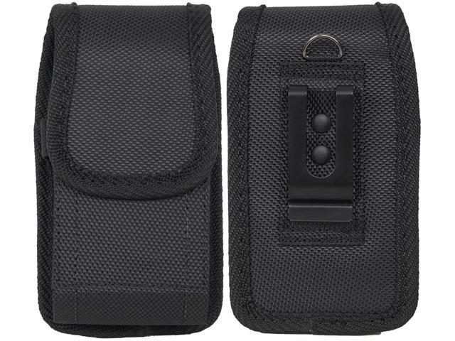 Black Canvas Case Pouch Belt Clip for Sonim XP3plus 5G X320 Flip Phone, SD7