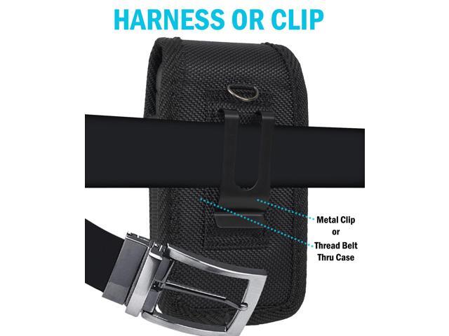 Black Canvas Case Pouch Belt Clip for Sonim XP3plus 5G X320 Flip Phone, SD7