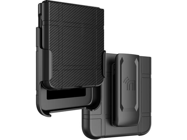Hard Case and Belt Clip Holster for Moto RAZR ULTRA 2025 - Black Carbon Fiber