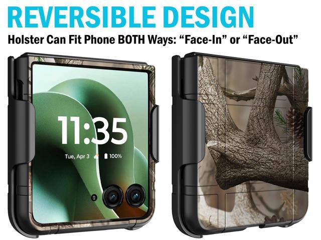 Hard Case and Belt Clip Holster for Motorola RAZR ULTRA 2025 - Bush Camo