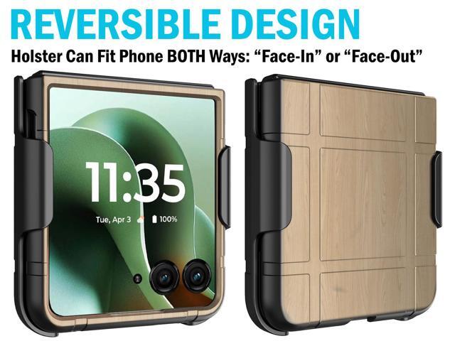 Hard Case and Belt Clip Holster for Moto RAZR ULTRA 2025 - Woodgrain