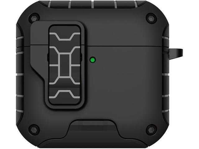 Magnetic Rugged Case for Airpods 4 (Stand/Clip/Lanyard Strap/Kit) - Matte Black