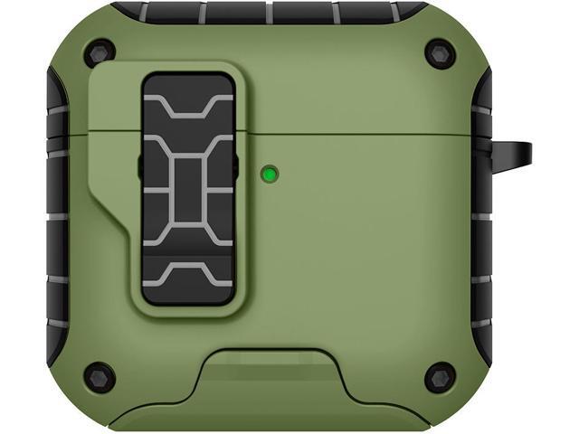 Magnetic Rugged Case for Airpods 4 (Stand/Clip/Lanyard Strap/Kit) - Moss Green