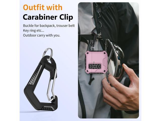 Magnetic Rugged Case for Airpods 4 (Stand/Clip/Lanyard Strap/Kit) - Baby Pink
