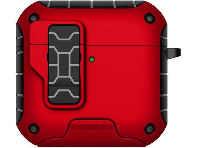 Magnetic Rugged Case for Airpods 4 (Stand/Clip/Lanyard/Cleaning Kit) - Bold Red