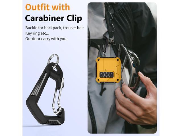 Magnetic Rugged Case for Airpods 4 (Stand/Clip/Lanyard/Kit) - Caution Yellow