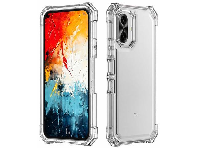 Hybrid Case Anti-Shock Cover for TCL K70 5G Phone - Clear
