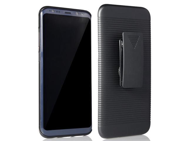 BLACK HARD CASE COVER + BELT CLIP HOLSTER STAND FOR SAMSUNG GALAXY S8 PLUS, S8+