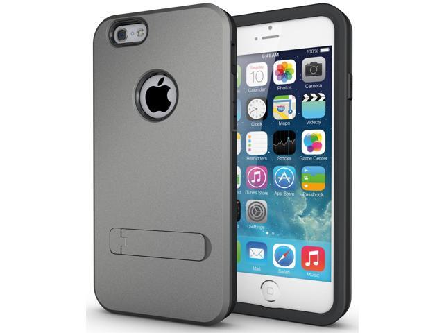 GRAY SLIM TOUGH SHIELD MATTE ARMOR HYBRID CASE COVER SKIN FOR iPHONE 6 (4.7')