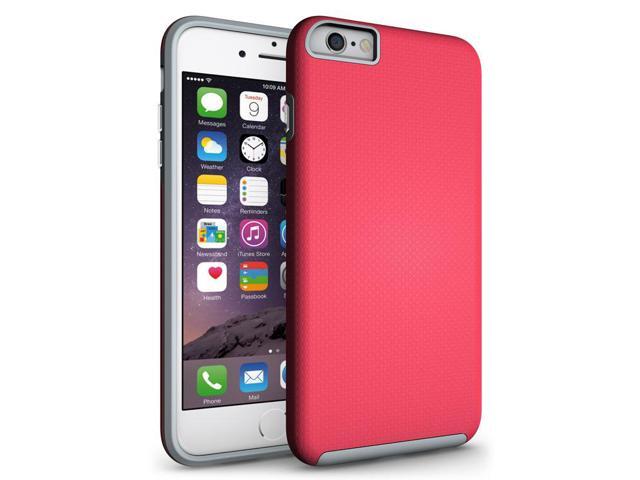 ANTI-SLIP PINK TEXTURED GRIP SOFT SKIN HARD CASE COVER FOR APPLE iPHONE 6 / 6s