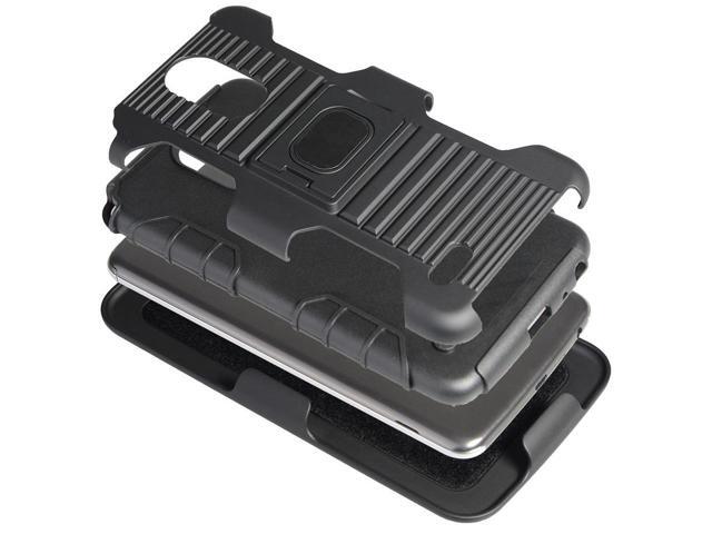 BLACK CASE + BELT CLIP HOLSTER + MAGNETIC CAR MOUNT FOR LG STYLO 3 STYLUS-3