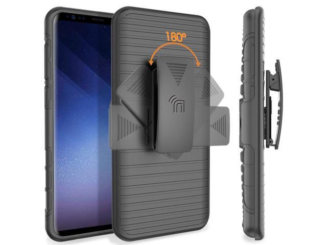 Black Case + Belt Clip Holster + Magnetic Car Mount for Samsung Galaxy S9 Plus