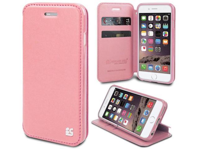 PINK INFOLIO WRIST STRAP LANYARD WALLET CREDIT CARD ID CASE STAND FOR iPHONE 6