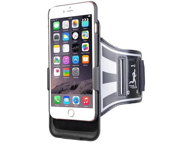 BLACK CASE COVER + ARMBAND STRAP COMBO ROTATING/REFLECTIVE FOR iPHONE 7 PLUS