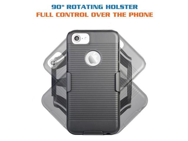 BLACK CASE COVER + ARMBAND STRAP COMBO ROTATING/REFLECTIVE FOR iPHONE 7
