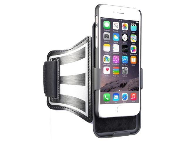 BLACK CASE COVER + ARMBAND STRAP COMBO ROTATING/REFLECTIVE FOR iPHONE 7