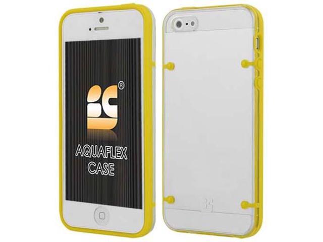 YELLOW CLEAR AQUAFLEX HARD CASE SOFT TPU COVER SKIN FOR iPHONE 5 5s SE (2016)