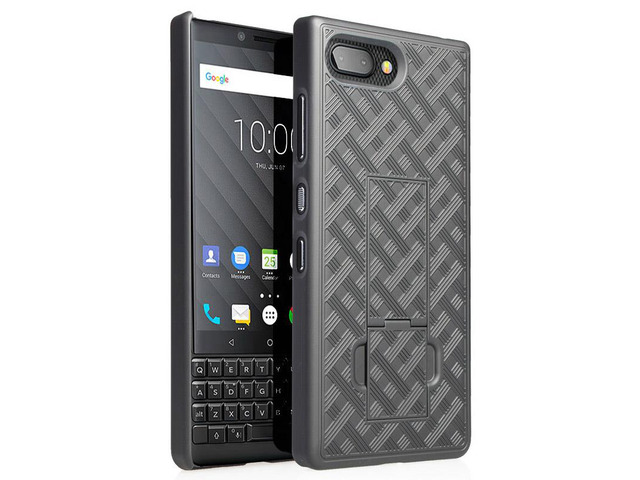 Black Slim Kickstand Case Hard Cover Stand for BlackBerry Key2, Key 2