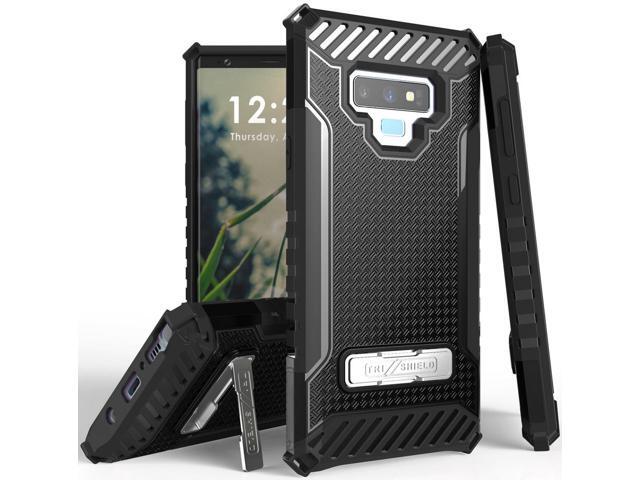 Black Tri-Shield Rugged Case Cover Metal Stand + Strap for Samsung Galaxy Note 9