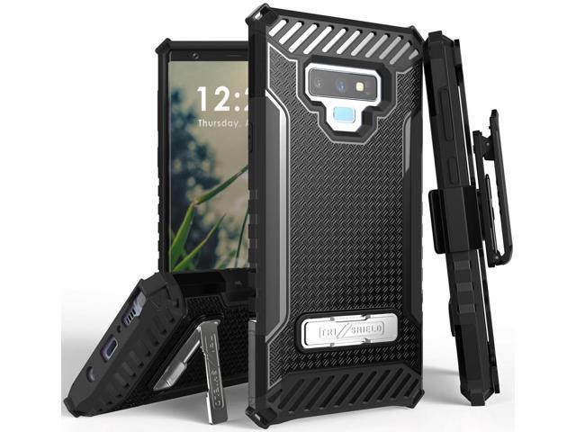 Black Tri-Shield Rugged Case Cover + Belt Clip Holster for Samsung Galaxy Note 9