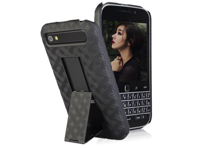 Black Kickstand Slim Case Hard Cover for BlackBerry Classic Q20 Q25 Phone
