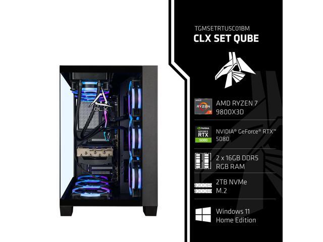 CLX Set Gaming Desktop - Liquid Cooled AMD Ryzen 7 9800X3D 4.7GHz 8-Core Processor, 32GB DDR5 Memory, GeForce RTX 5080 16GB GDDR7 Graphics, 2TB...