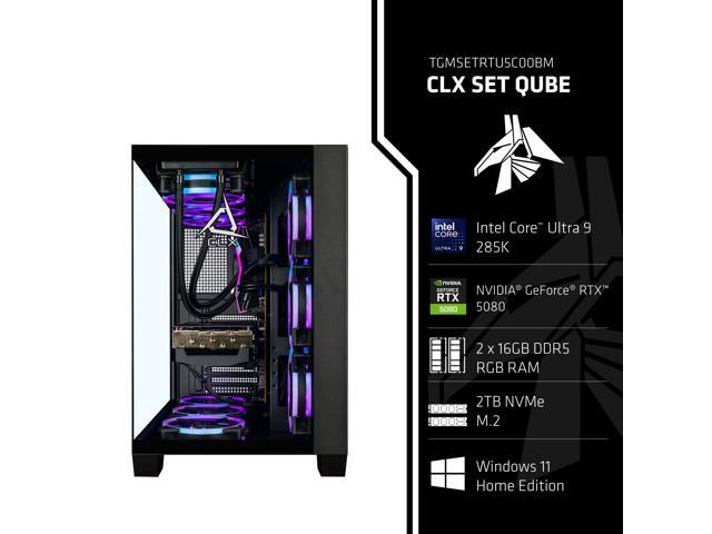 CLX Set Gaming Desktop - Liquid Cooled Intel Core Ultra 9 285K 3.7GHz 24-Core Processor, 32GB DDR5 Memory, GeForce RTX 5080 16GB GDDR7 Graphics,...