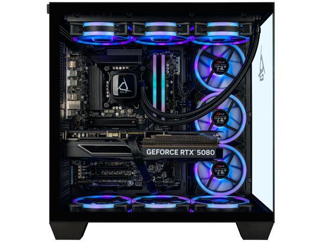 CLX Set Gaming Desktop - Liquid Cooled Intel Core Ultra 9 285K 3.7GHz 24-Core Processor, 32GB DDR5 Memory, GeForce RTX 5080 16GB GDDR7 Graphics,...