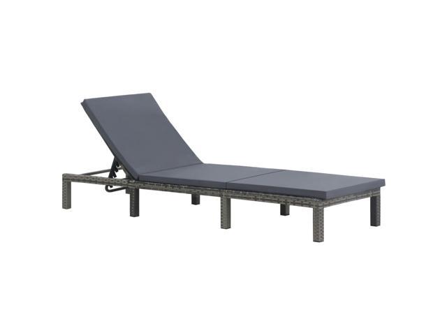 Photos - Garden Furniture VidaXL Patio Lounge Chair Outdoor Sunlounger with Cushion Anthracite Poly 