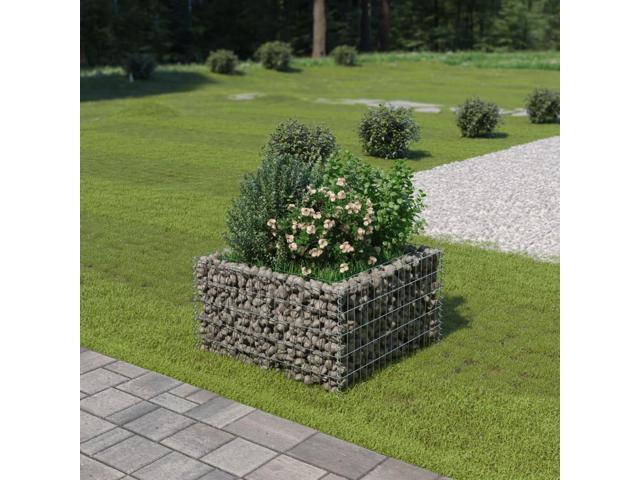 Photos - Flower Pot VidaXL Gabion Raised Bed Galvanized Steel 35.4' Raised Garden Bed Flower Box 143557 