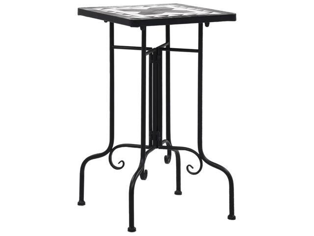 vidaXL Side Table Flower Pot Stand for Living Room Black and White Ceramic