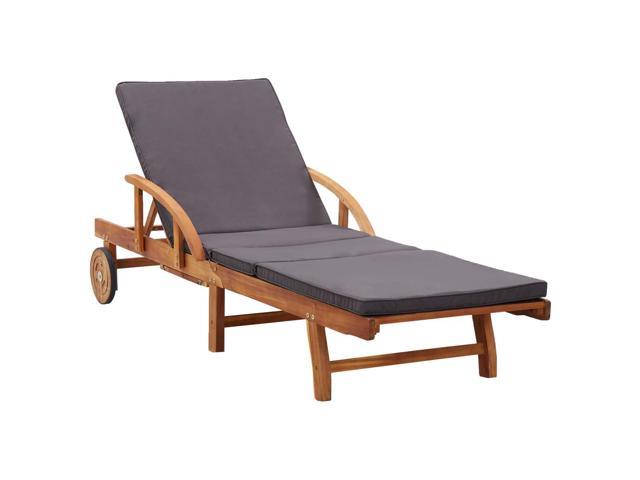 Photos - Garden Furniture VidaXL Patio Lounge Chair Outdoor Chaise Lounge with Cushion Solid Acacia 