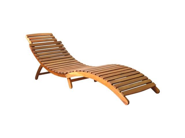 Photos - Garden Furniture VidaXL Patio Lounge Chair Outdoor Sunbed Folding Sunlounger Solid Acacia W 