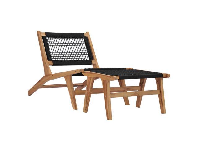 Photos - Garden Furniture VidaXL Deckchair Patio Lounge Chair with Footrest Sunlounger Solid Teak Wo 