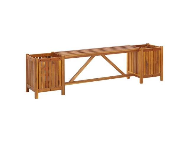 Photos - Chair VidaXL Planter Bench Outdoor Wooden Seat with 2 Planters Solid Wood Acacia 
