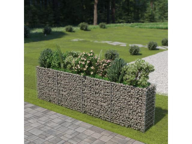 Photos - Flower Pot VidaXL Gabion Raised Bed Galvanized Steel 141.7' Raised Garden Bed Flower Box 143560 