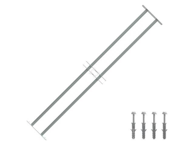 Adjustable Security Grille for Windows with 2 Crossbars 39.4'-59.1' Hardware