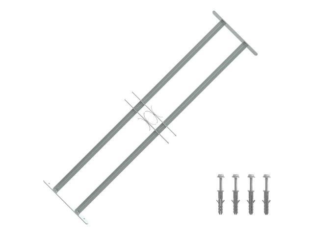 Adjustable Security Grille for Windows with 2 Crossbars 27.6'-41.3' Hardware