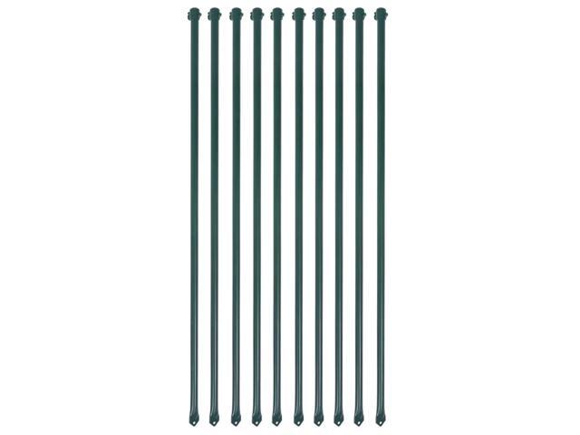 vidaXL 10x Garden Posts Heavy Duty 39.4' Metal Green Outdoor Plant Support