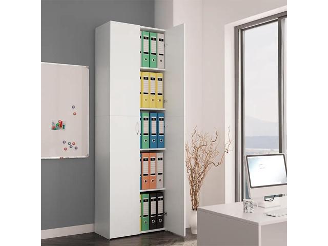 vidaXL Office Cabinet White Engineered wood 23.6 x 12.6 x 74.8 in