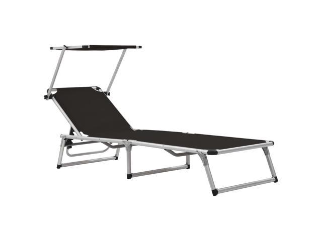 Photos - Garden Furniture VidaXL Patio Lounge Chair with Adjustable Backrest Folding Sunlounger Text 