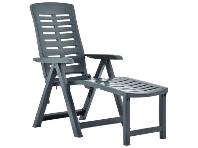 Photos - Garden Furniture VidaXL Deckchair Patio Lounge Chair Outdoor Folding Sunlounger Green Plast 