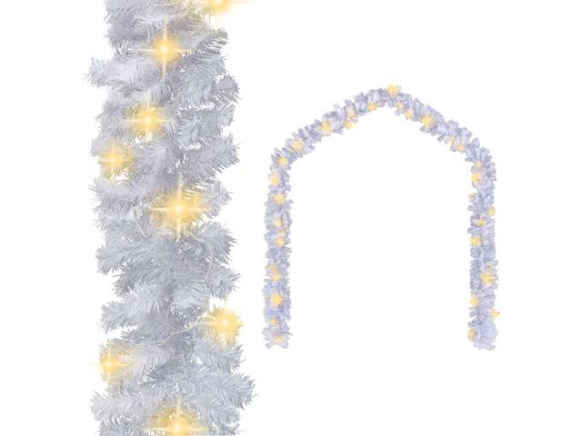 Photos - Other Jewellery VidaXL Christmas Garland Artificial Xmas Garland with LED Lights White PVC 